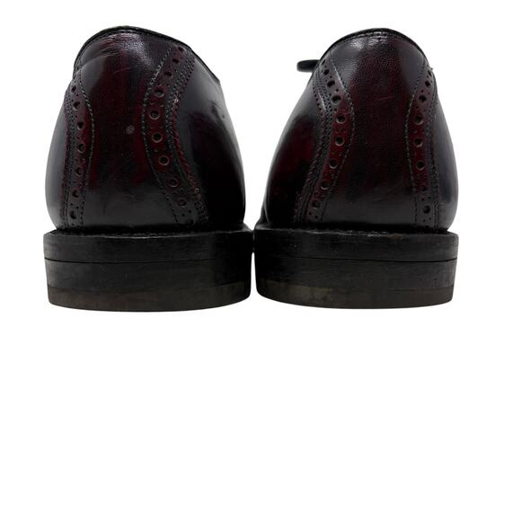 Carroll & Co Johnston Murphy Oxford Wingtip Brogues Mens 10.5 D Maroon Leather